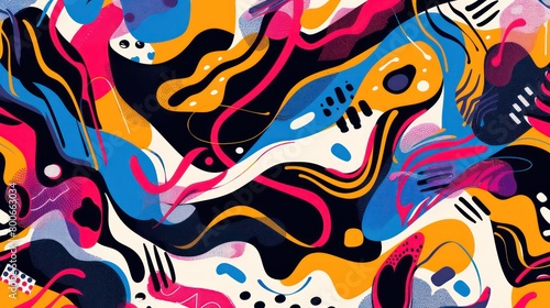 bold and colorful abstract patterns wallpaper with organic and fluid shapes