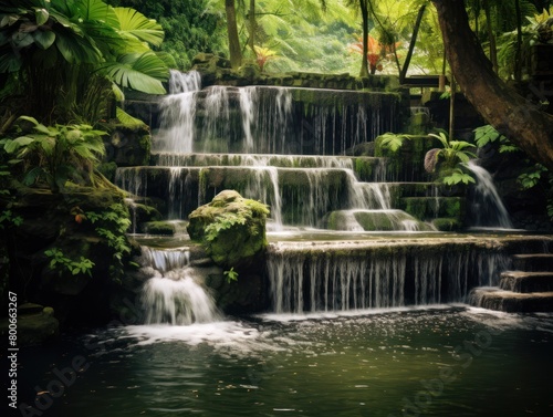 Lush Tropical Waterfall Oasis