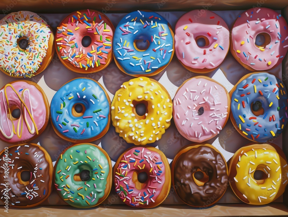 colorful donuts in a box colorful donuts in a box