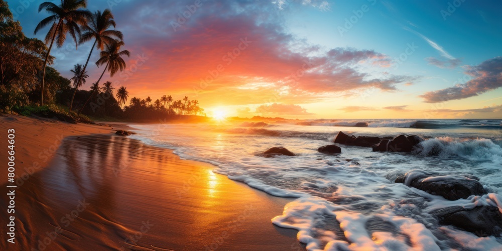 Breathtaking Tropical Sunset Beach Landscape
