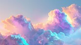image of subtly iridescent clouds over a light blue sky background