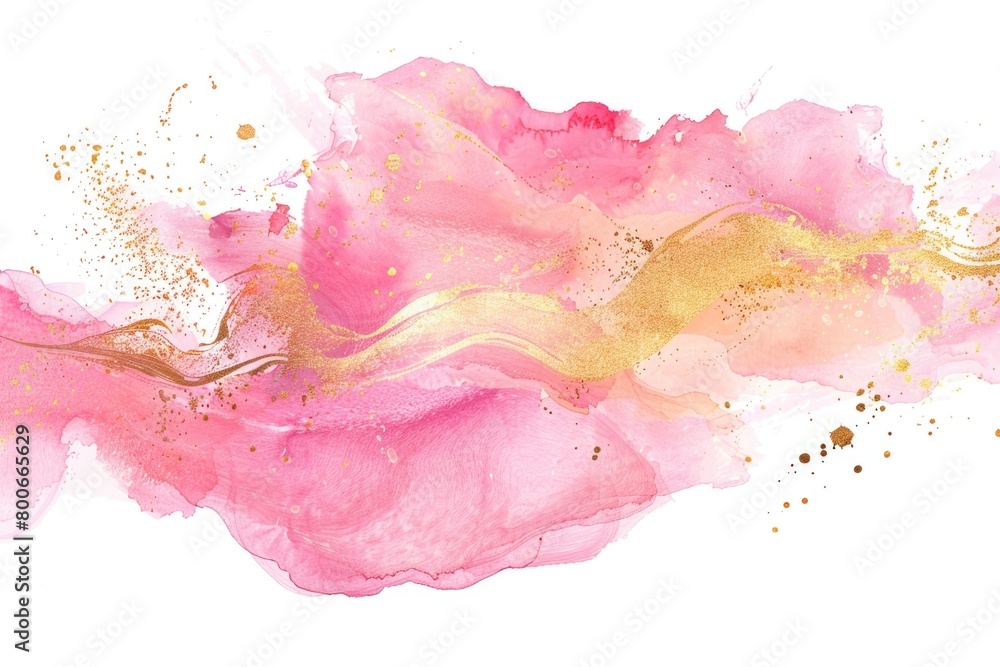 Vibrant abstract painting with pink and gold accents. Perfect for adding a pop of color to any design project Vibrant abstract painting with pink and gold accents. Perfect for adding a pop of color to any design project