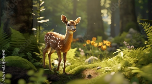 Adorable Deer in Enchanted Forest © Balaraw