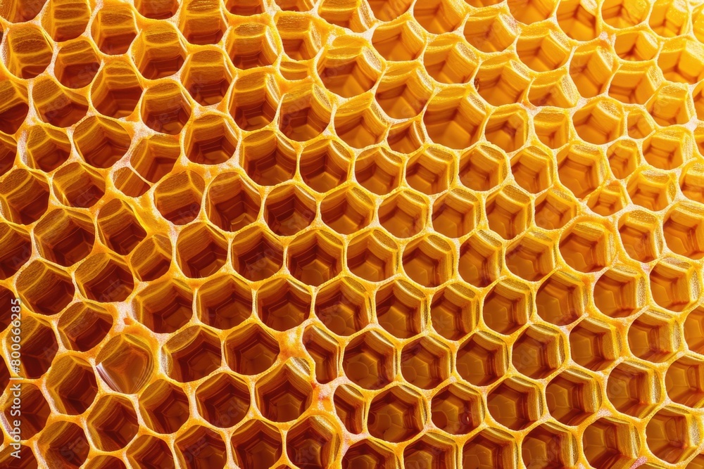 Detailed view of a honeycomb, suitable for food or nature themes Detailed view of a honeycomb, suitable for food or nature themes