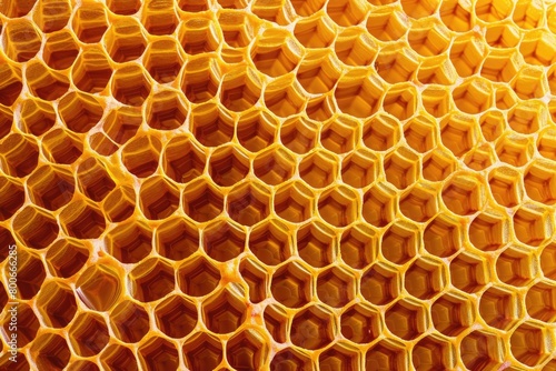 Detailed view of a honeycomb, suitable for food or nature themes
