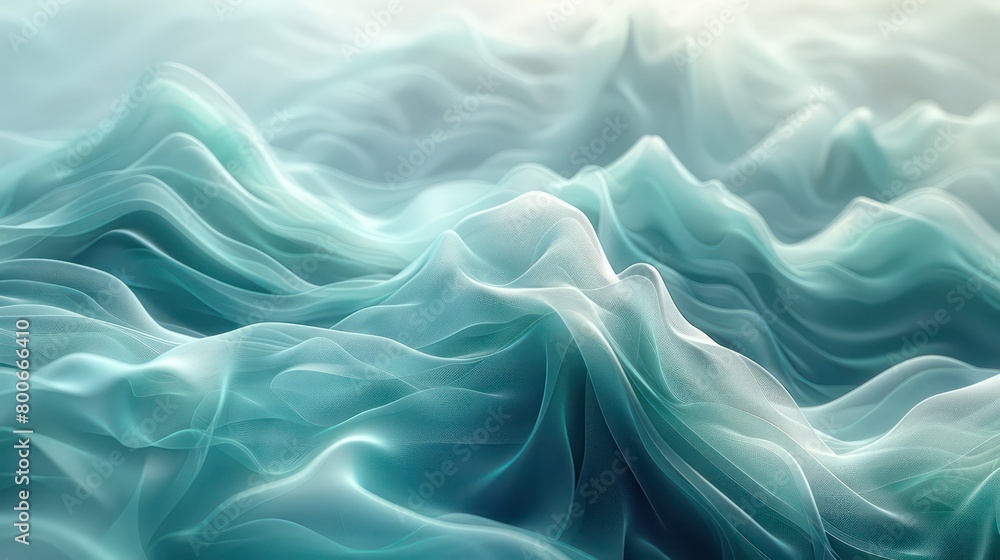 graphic illustration with vibrant, fluid lines in shades of silver, jade and blue with white background graphic illustration with vibrant, fluid lines in shades of silver, jade and blue with white background