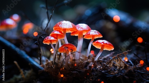 Glowing Mushrooms in the Forest