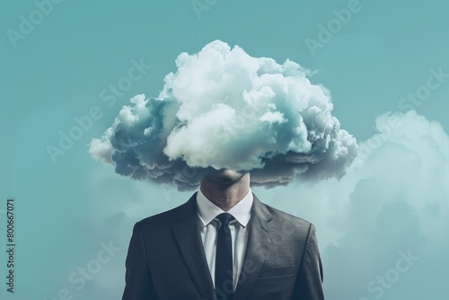 Businessman with thought cloud  suitable for business concepts