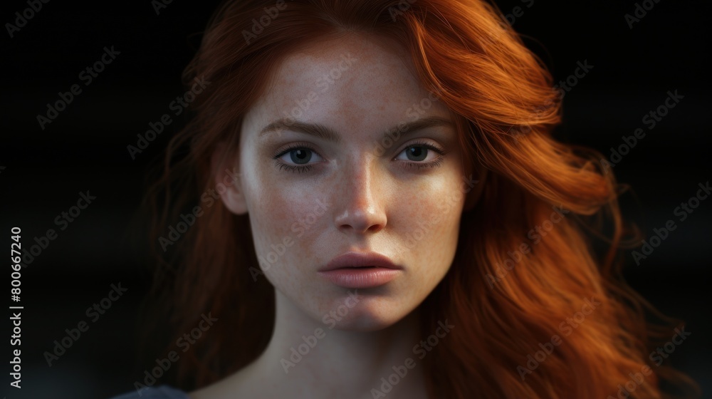 Intense Gaze of a Redheaded Woman Intense Gaze of a Redheaded Woman