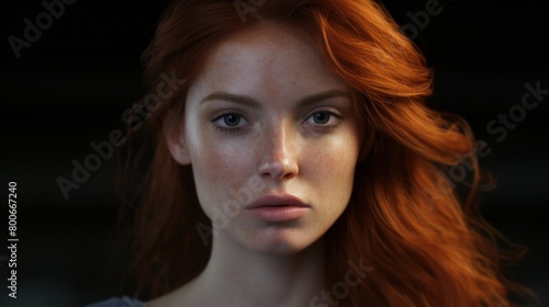 Intense Gaze of a Redheaded Woman © Balaraw