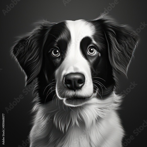Expressive Border Collie Dog Portrait © Balaraw