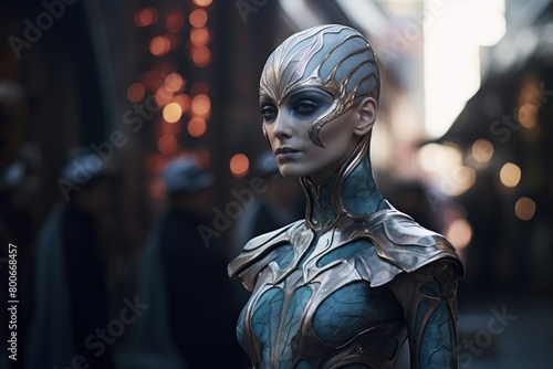 Futuristic Alien Warrior Portrait