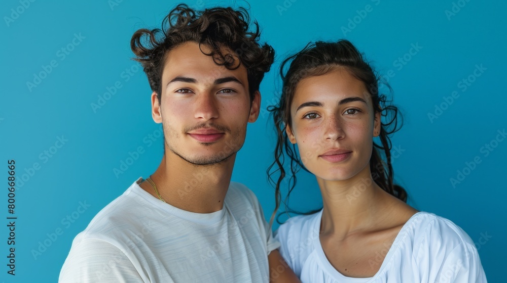 Young Couple in Relaxed Embrace. Generative AI. Young Couple in Relaxed Embrace. Generative AI.