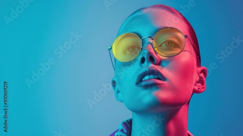 youth and lively in Memphis style, blue gradient background photo