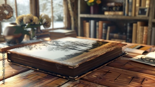 Book on Wooden Table at Home