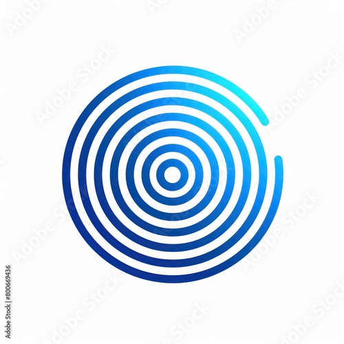 minimal symbol of a labyrinth in blue shade and flat design in white background 