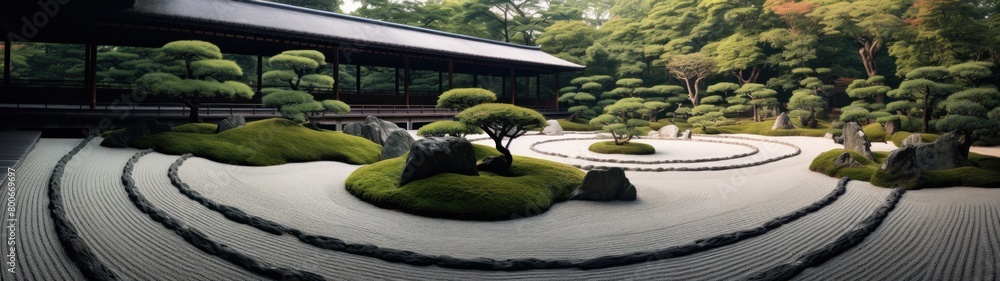 Fototapeta premium Serene Japanese garden landscape