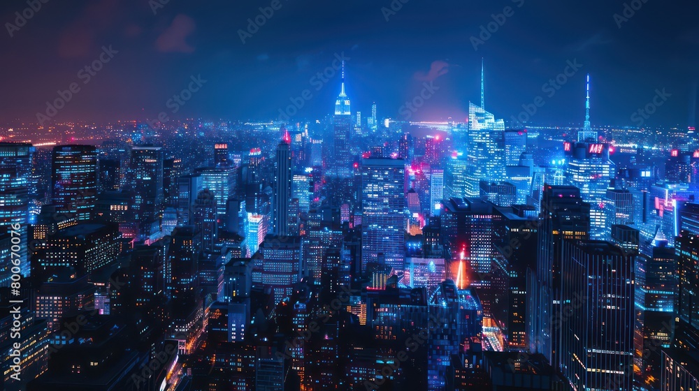 modern city at night backlighted with blue atmosphere modern city at night backlighted with blue atmosphere