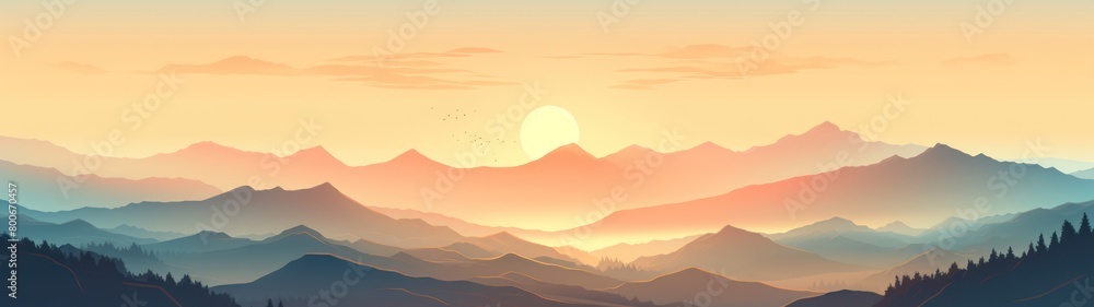 Breathtaking mountain landscape at sunset Breathtaking mountain landscape at sunset