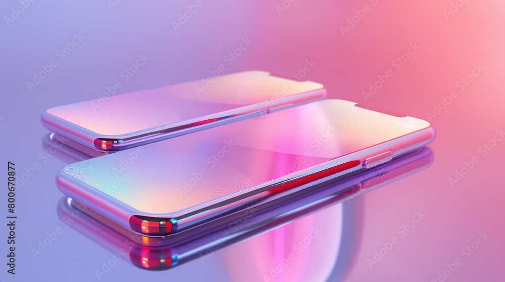 pop up screens and cellphones user interface mockup with gradient background pop up screens and cellphones user interface mockup with gradient background