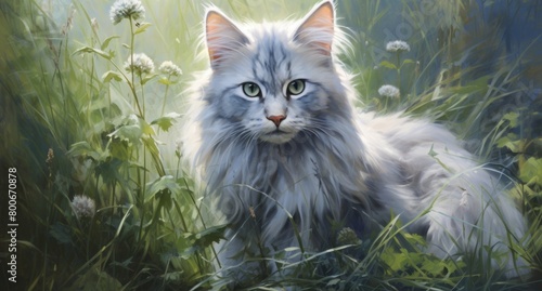 Majestic feline in lush meadow © Balaraw