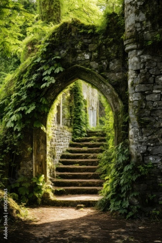 Enchanted Moss-Covered Archway