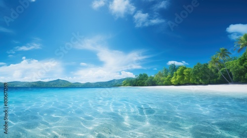 Tropical beach paradise with crystal clear waters © Balaraw