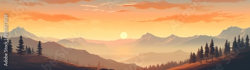 Breathtaking Mountain Landscape at Sunset