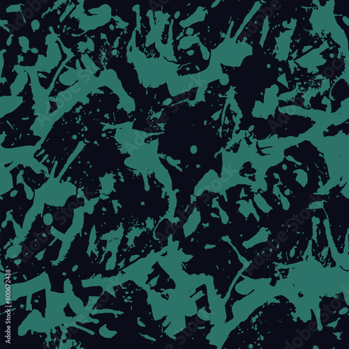 Green and black paint seamless pattern, abstract background