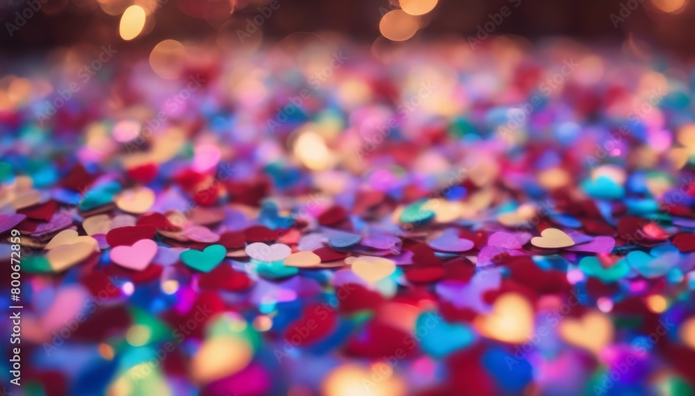 'heart valentine's rainbow blurred haze bokeh blurry confetti lights field romantic background depth blue shaped wedding day multicolored light nubes love pink valentine christmas patter'