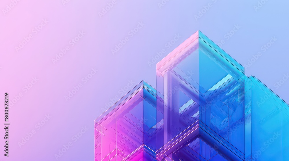 Technological elements, purple and blue transparent gradient like frosted glass Technological elements, purple and blue transparent gradient like frosted glass