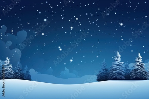 Wallpaper Mural Snowy winter landscape with starry night sky Torontodigital.ca