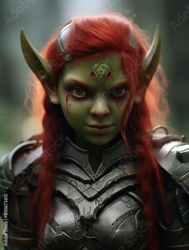 Fierce Warrior Elf with Glowing Red Eyes
