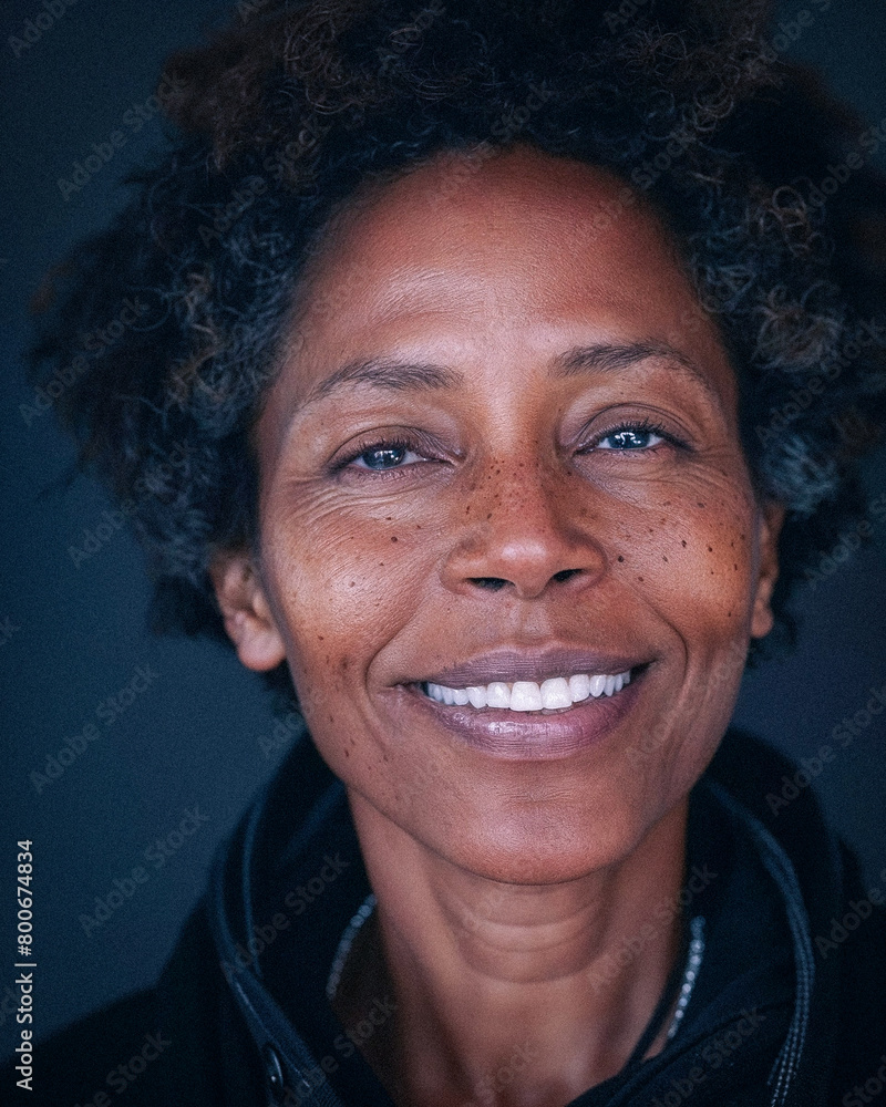 Close-Up Smiling Detailed Late 30s Early 40s Black or African American Woman Close-Up Smiling Detailed Late 30s Early 40s Black or African American Woman