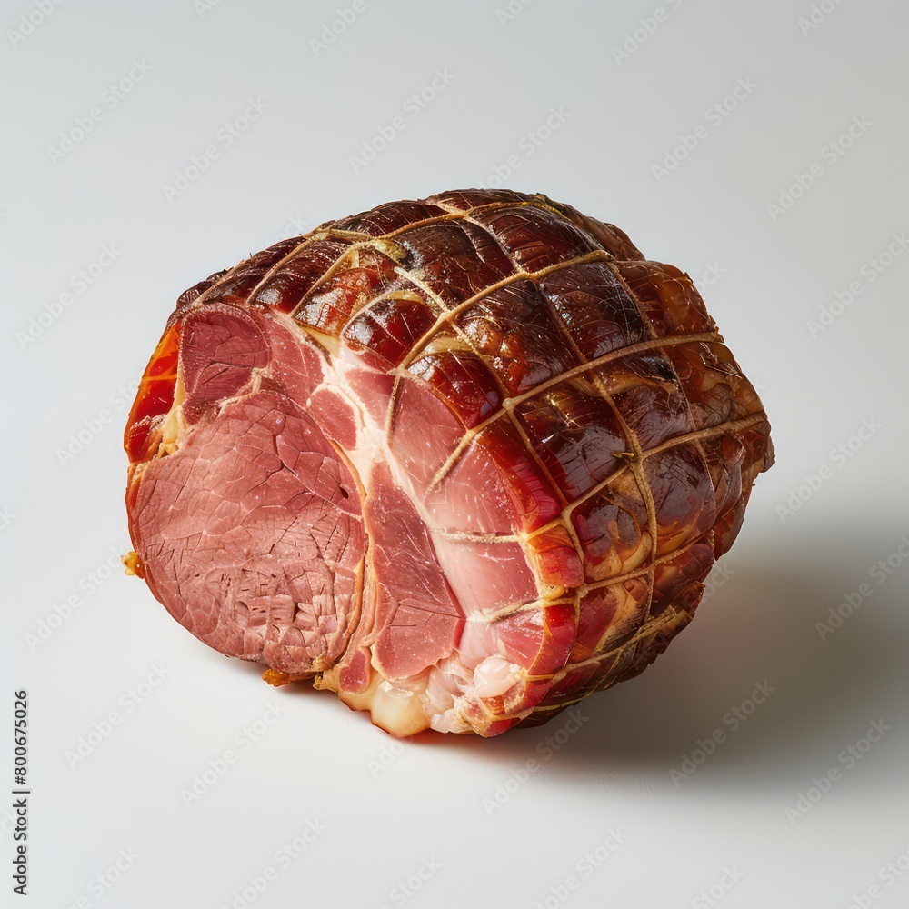 ham close-up with clean white background ham close-up with clean white background