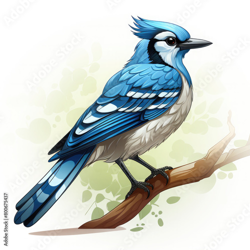 Watercolor Blue Jay vector, clipart Illustration, Generative Ai