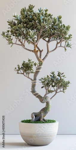 plants tree pot, 3D realistic tree with leaves photo