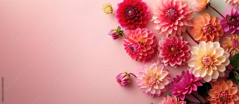 Obraz premium A pink and orange flower arrangement. The flowers are arranged in a way that they look like they are blooming