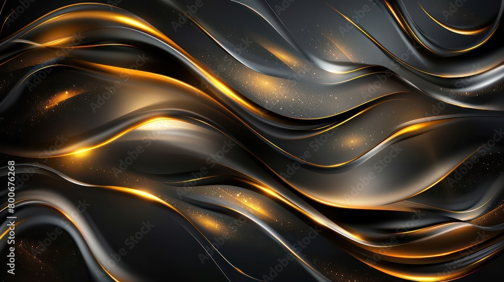 gold and black background with curvatures, bold lines, light white and dark black, sleek lines, rim light gold and black background with curvatures, bold lines, light white and dark black, sleek lines, rim light