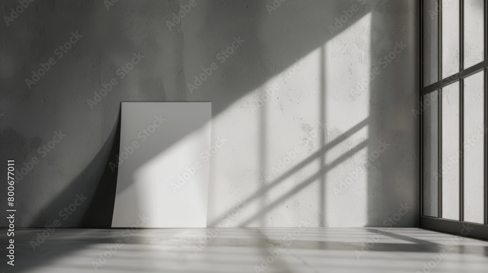 Obraz premium Shadow overlay effect background, light and shadow outside the window. Shadow overlay effect and model of natural lightning inside the room