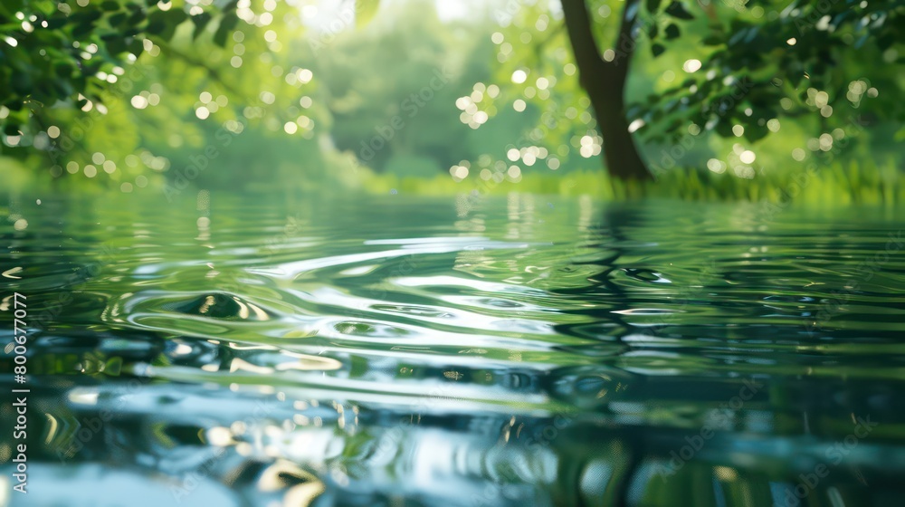 serene scene with water ripples, calmness, clarity, wellness advice, soft blues, greens, natural light reflections serene scene with water ripples, calmness, clarity, wellness advice, soft blues, greens, natural light reflections