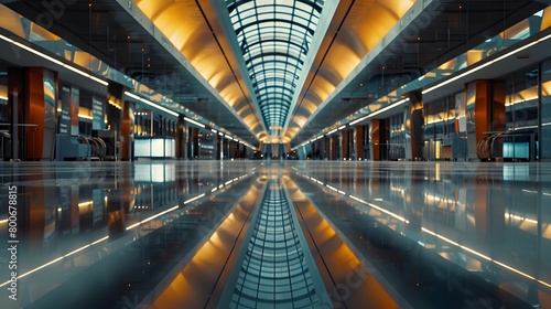 Symmetrical shot of an airport.