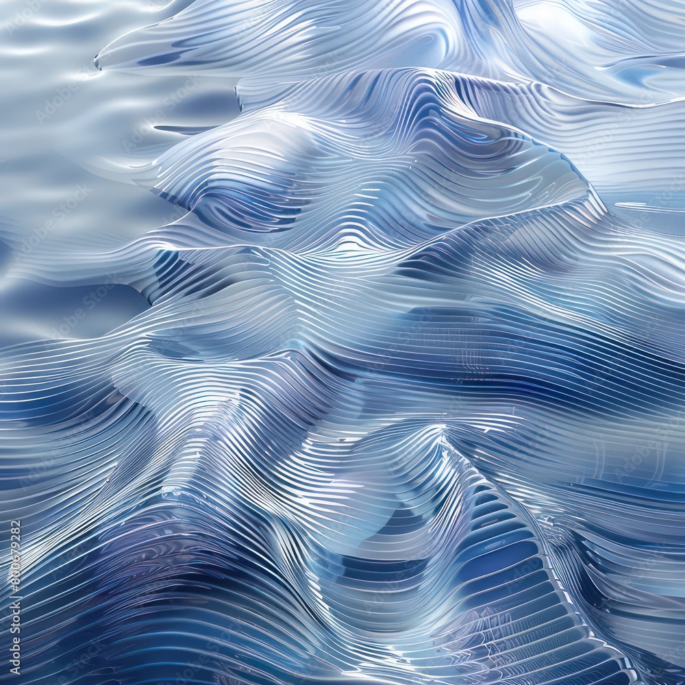 clean background, frosted clear glass textured, flowing lines, lake, futuristic, ethereal atmosphere, white and indigo clean background, frosted clear glass textured, flowing lines, lake, futuristic, ethereal atmosphere, white and indigo