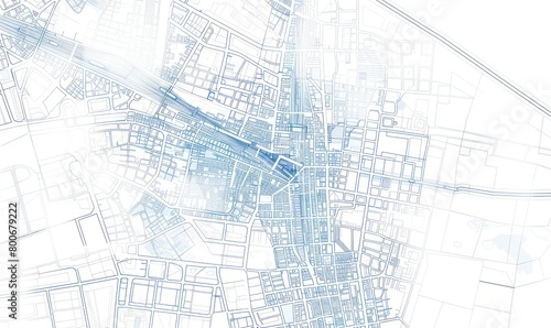 city map  transport infrastructure schemes  digital thin lines  geometric subtle elements  interface-like  white background