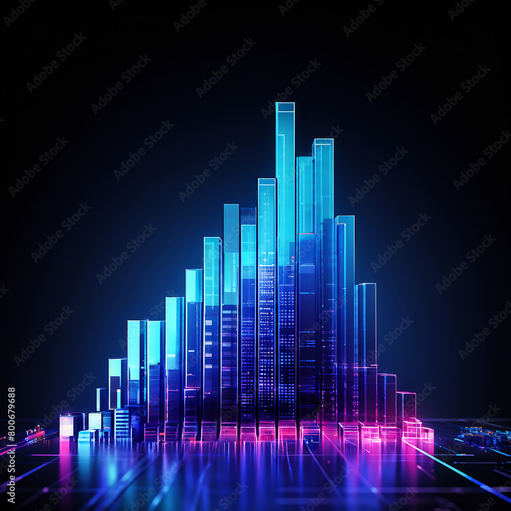 Stock Market Graph Background with Stock Value Analysis, Financial Market Evaluation,GenerativeAI
