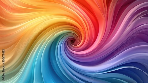 abstract background with smooth lines in rainbow colors, 3d render