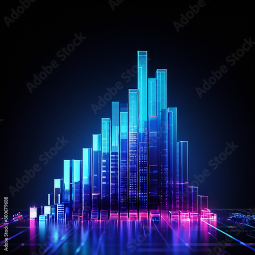 Stock Market Graph Background with Stock Value Analysis  Financial Market Evaluation GenerativeAI 