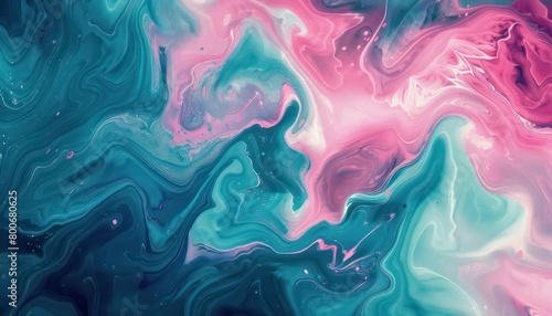 liquid marble fluid painting pink and teal swirly lunar ripples iridescent