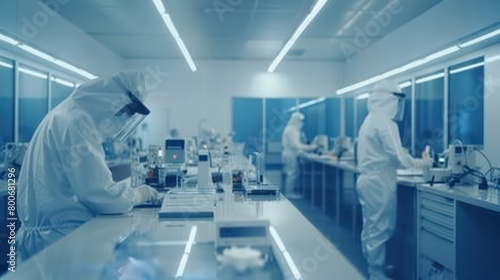 brightly lit cleanroom engineers shaping future microchip tech