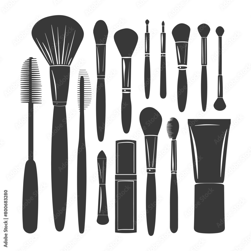 Silhouette makeup tool and equipment black color only